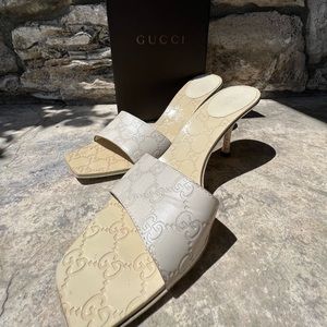 Gucci Sand. Pelle S. Cuoio Guccissima mystic white sandal